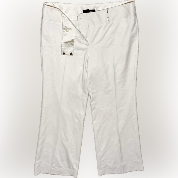 White House Black Market Pants - White House Black Market Legacy Flare Leg Beaded Closure Pants White 8R